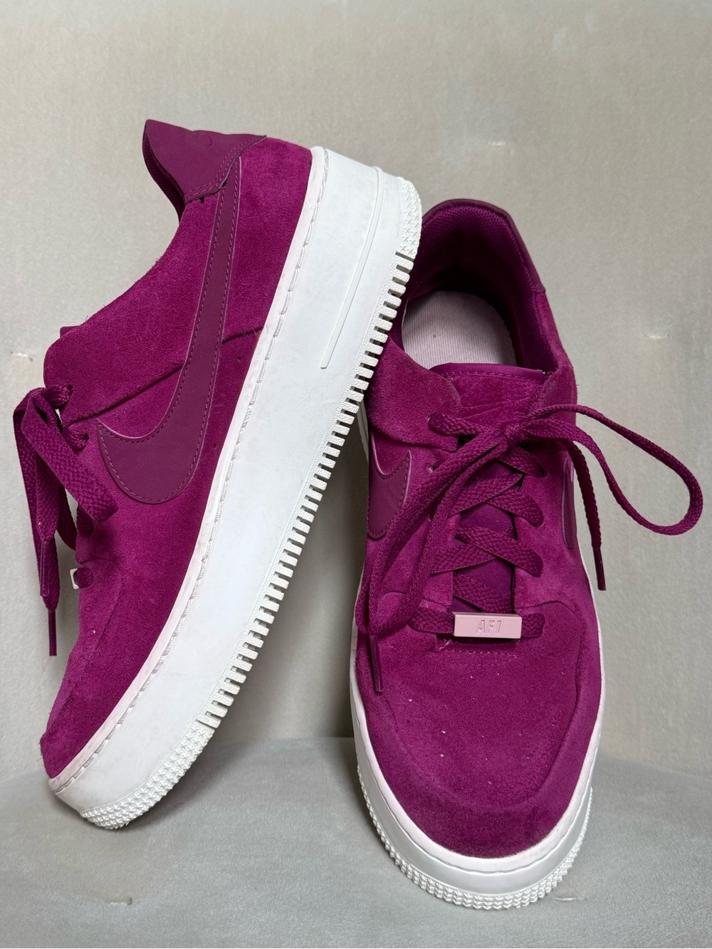 Nike Air Force 1 Sage Low True Berry Suede Platform Sneakers | AF1 | W Size 10